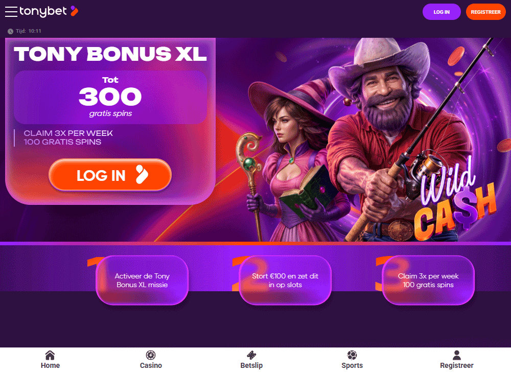 Tony Bonus XL: tot 300 free spins per week