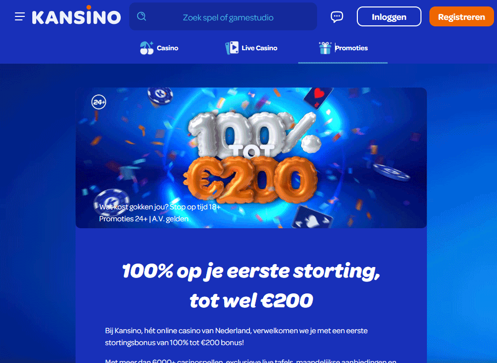 Kansino: overzichtelijke live lobby met no-deposit optie