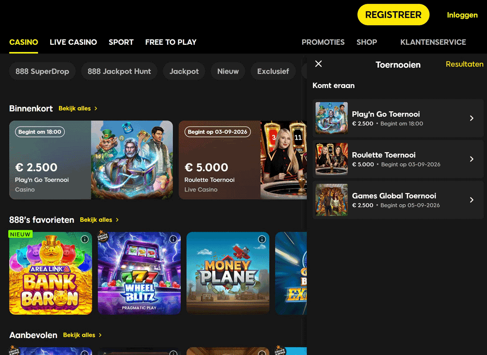 Toernooien bij 888 Casino: een van de leukste pluspunten