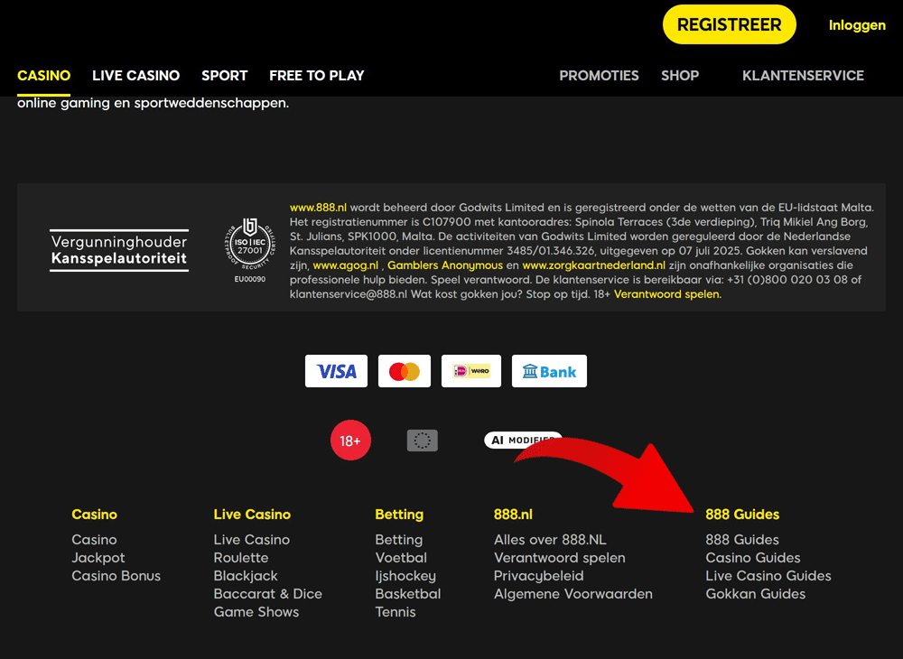 Mijn eerste indruk van de 888 Casino website