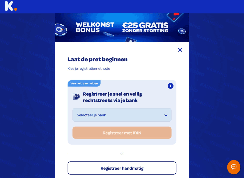 Open de officiële registratiepagina