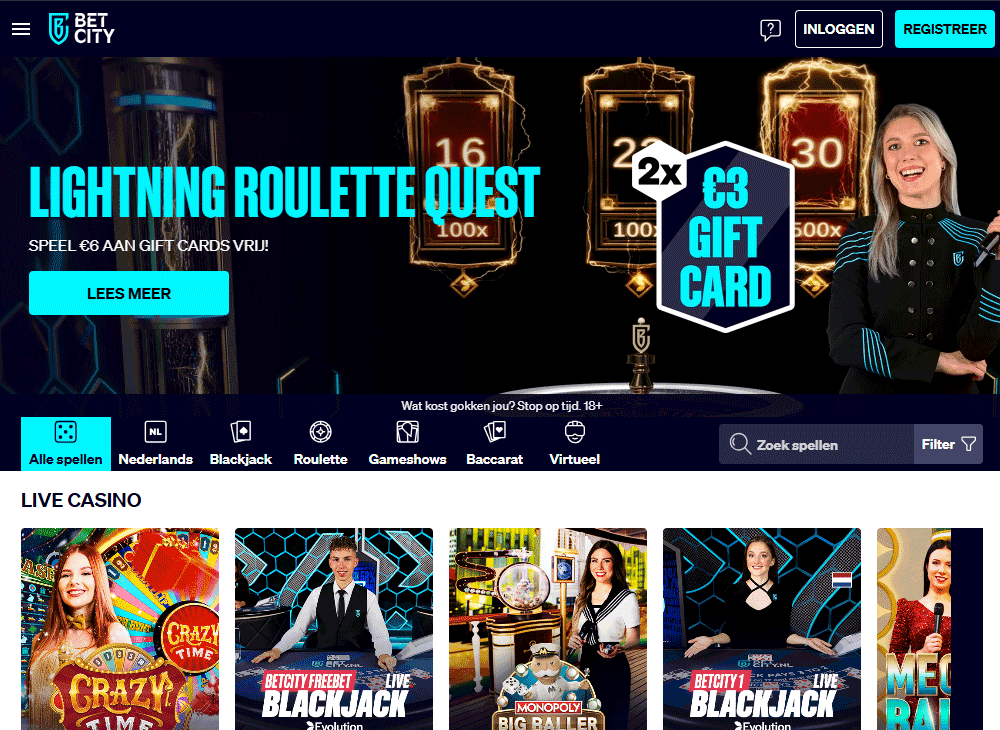 BetCity Live Casino: sterk aanbod met bekende providers