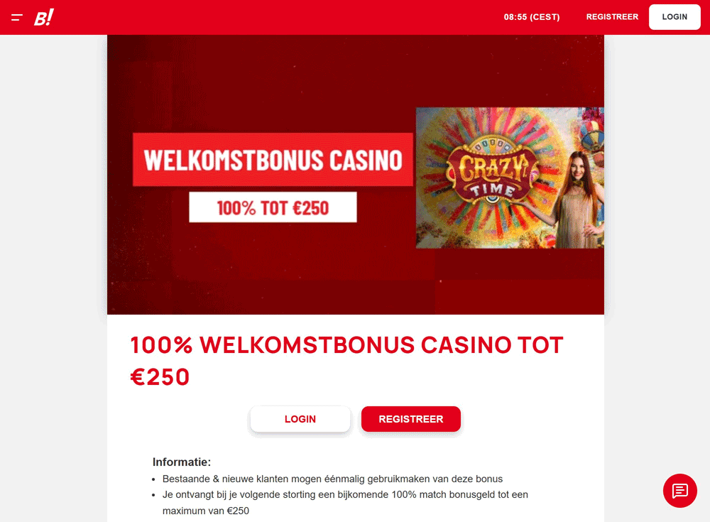 De Bingoal Casino welkomstbonus tot €250