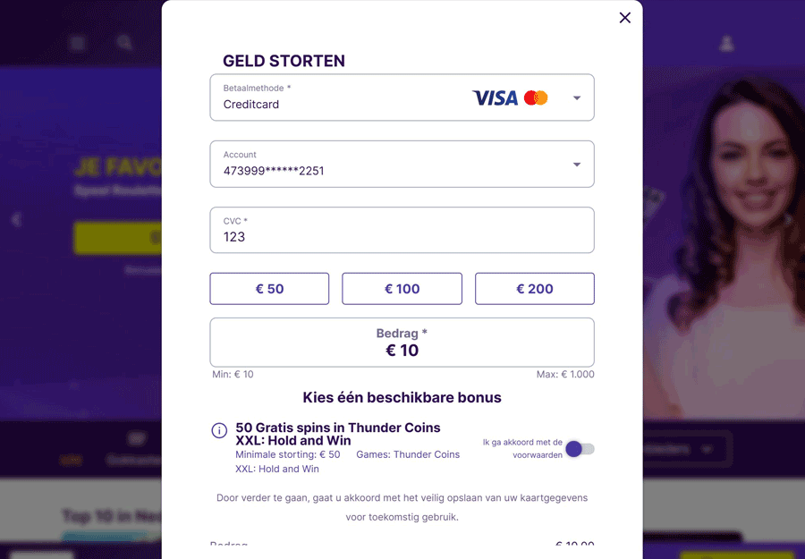 Visa storting in een online casino - hoe werkt het?