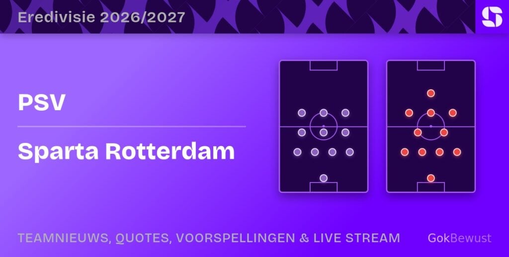 psv sparta rotterdam opstellingen statistieken