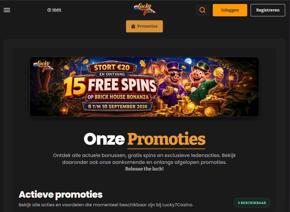 Extra Lucky7Casino promoties en toernooien: wisselend, maar actiever dan ik eerst dacht