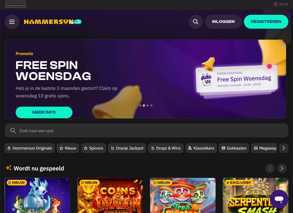 Mijn eerste indruk van Hommerson online casino