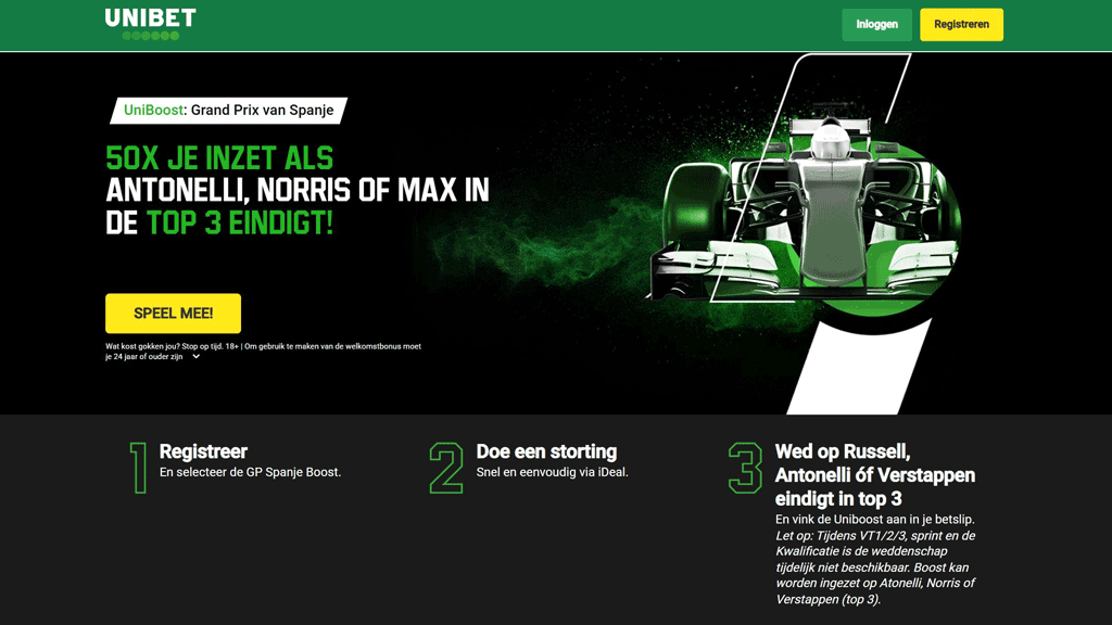 Unibet actie Grand Prix van Spanje