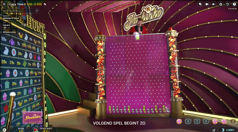 Pachinko bonus spel tijdens Crazy Time