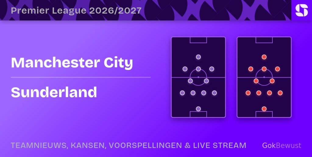 manchester city sunderland opstellingen statistieken