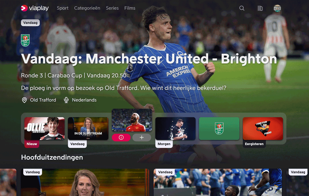 Manchester United - Brighton live via Viaplay