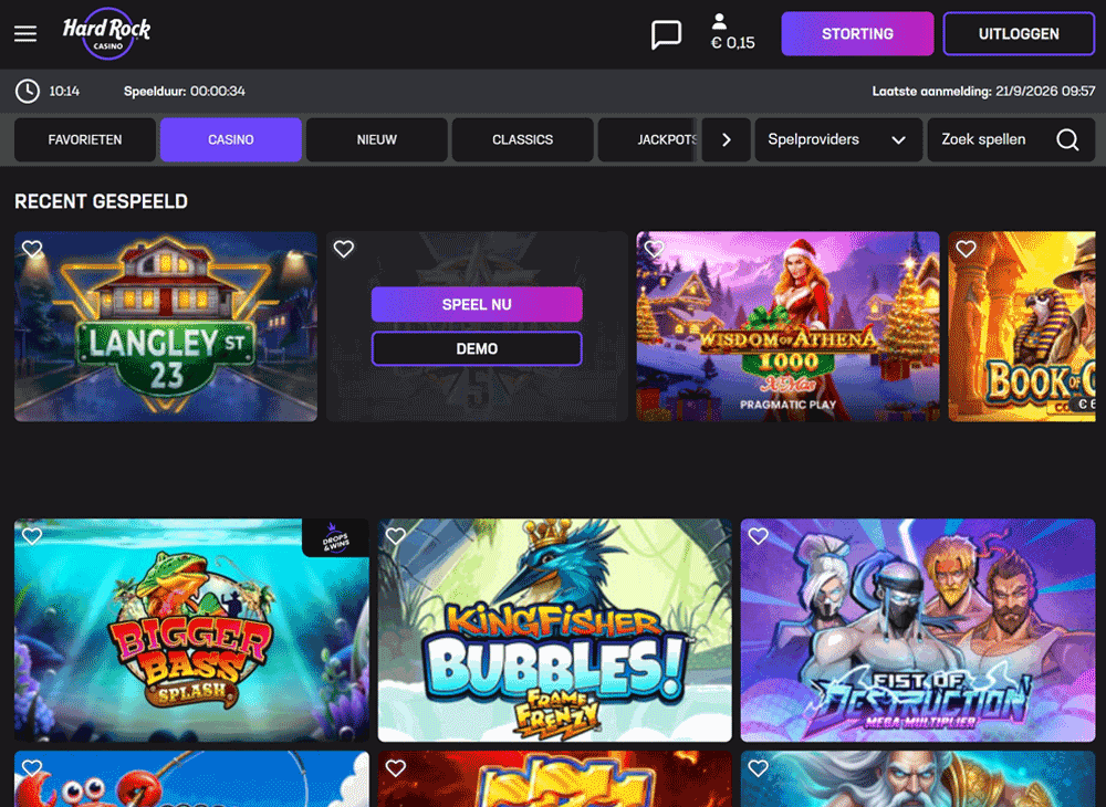 Gratis gokkasten spelen via Hard Rock Casino