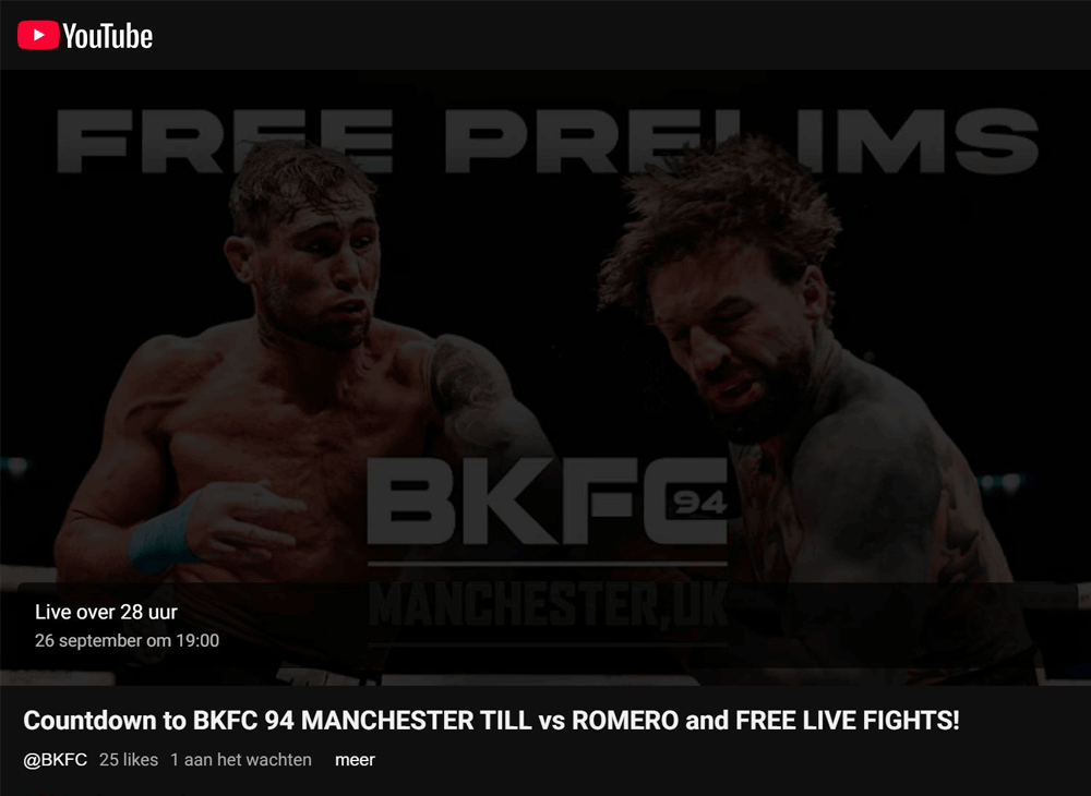 BKFC 94: Gratis prelims via YouTube