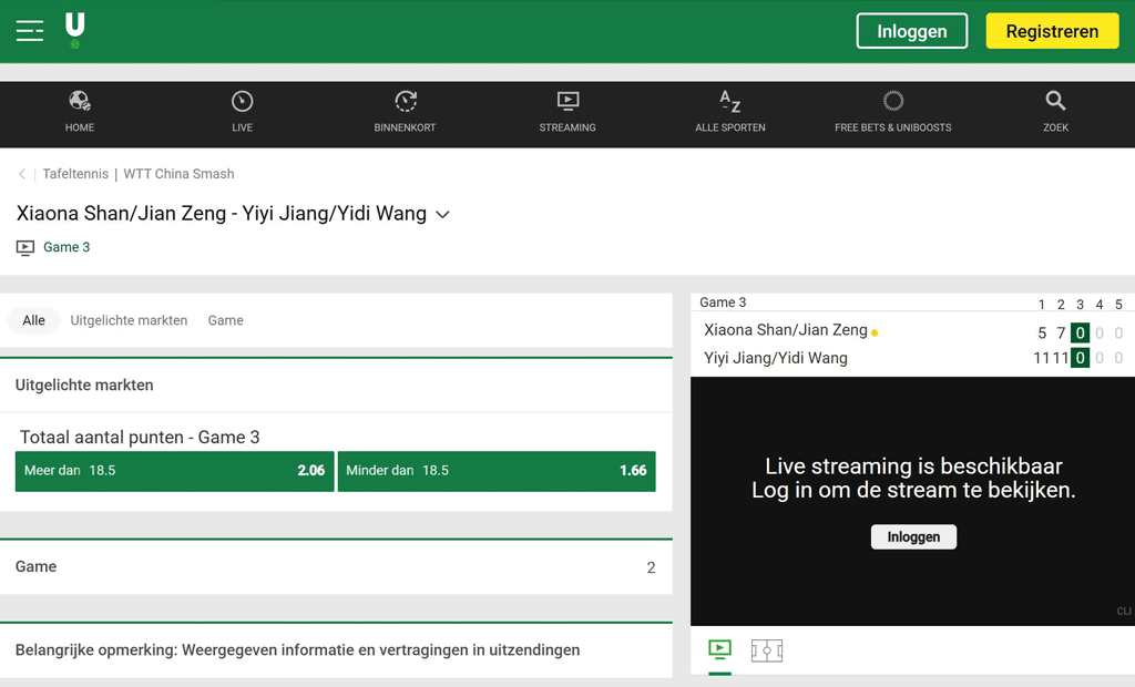 Waarom Unibet prettig is voor tafeltennisfans