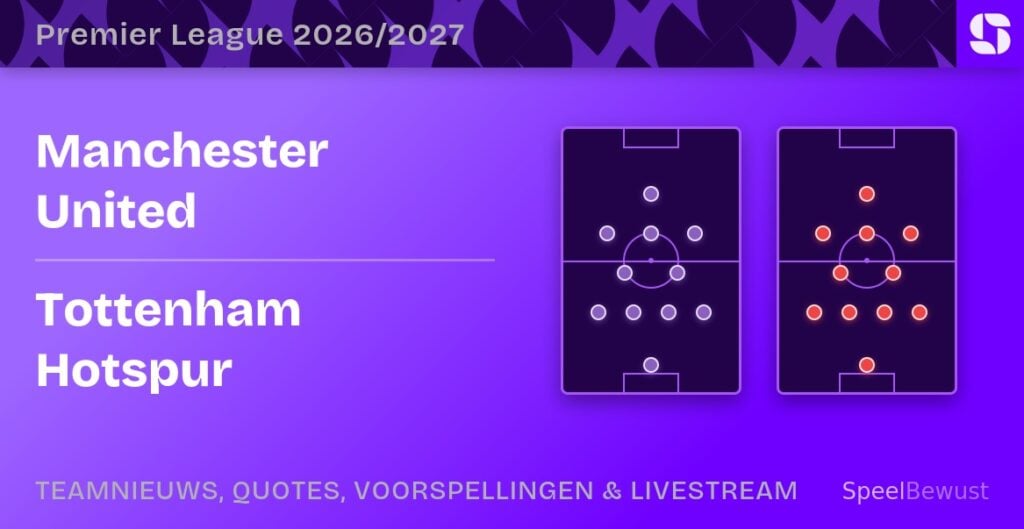 Manchester united tottenham opstellingen statistieken