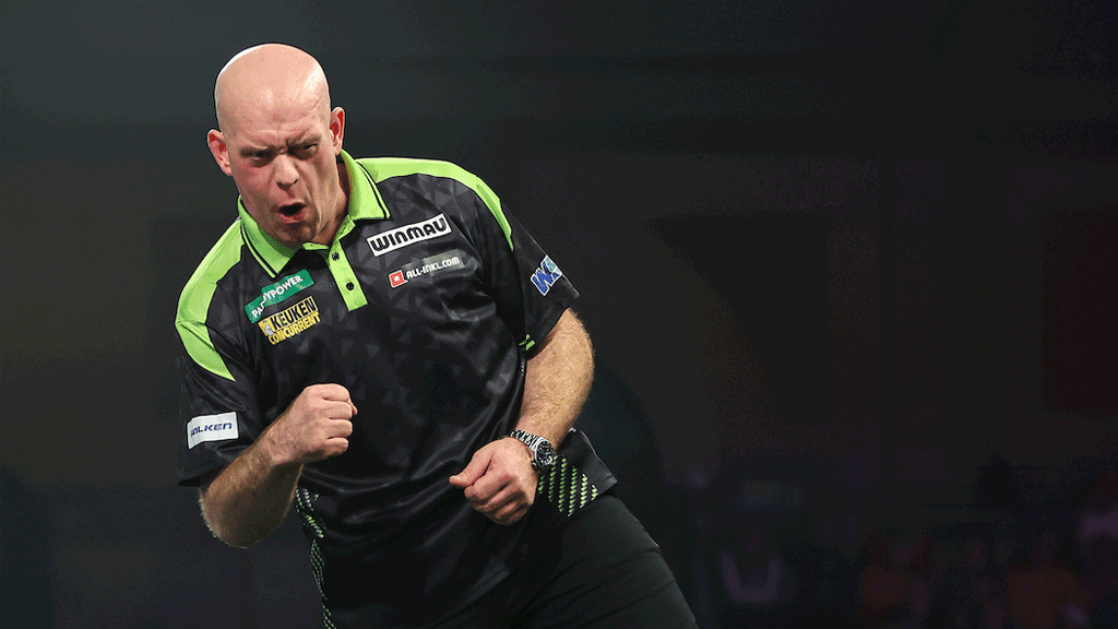 Michael van Gerwen begint verder achteraan dan vroeger