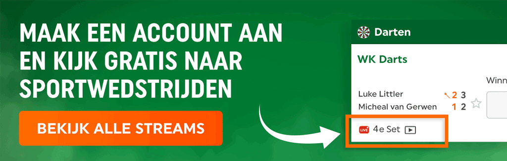 Gratis WK Darts live stream kijken via TOTO