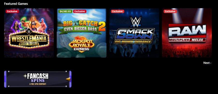 Fanatics Casino Featured Games