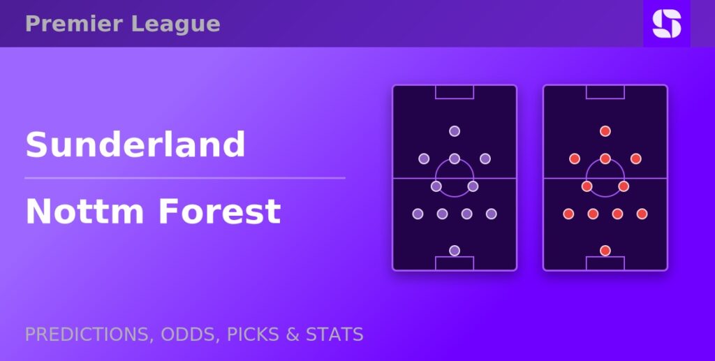 Sunderland vs Nottingham Forest Premier League prediction preview banner