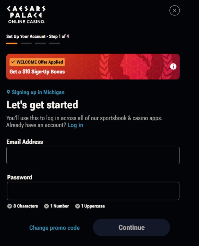 How to claim the Caesars Palace Casino Welcome Offer