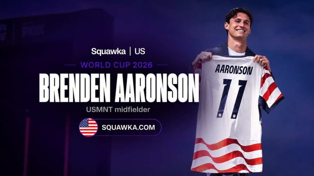 Brenden Aaronson with his USMNT jersey ahead of the World Cup 2026