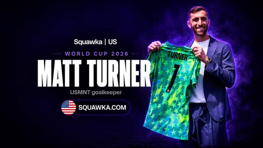 Matt Turner with his USMNT goalkeeper jersey ahead of the World Cup 2026