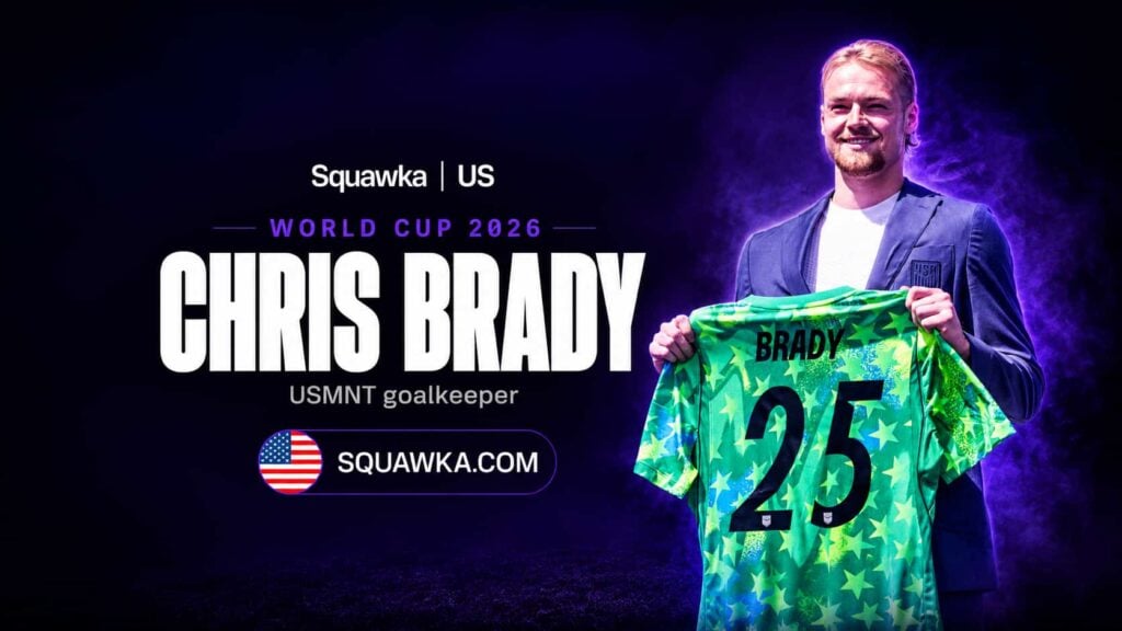 Chris Brady with his USMNT goalkeeper jersey ahead of the World Cup 2026