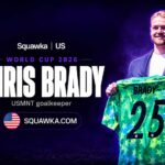 Chris Brady with his USMNT goalkeeper jersey ahead of the World Cup 2026