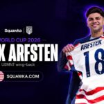 Max Arfsten with his USMNT jersey ahead of the World Cup 2026