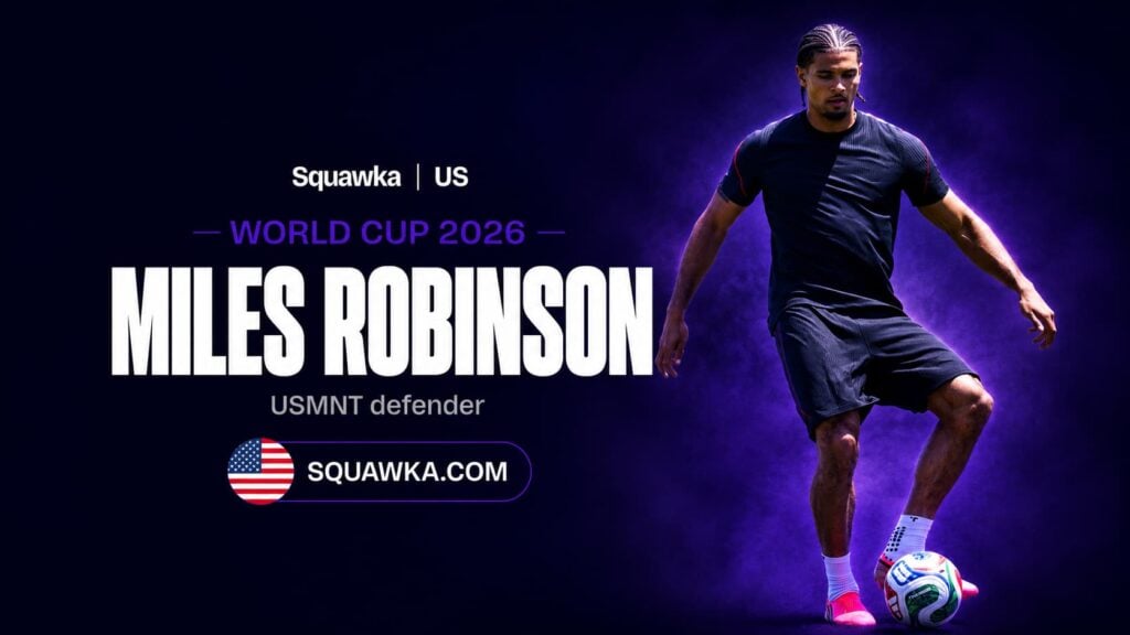 Miles Robinson controlling the ball in USMNT training ahead of World Cup 2026