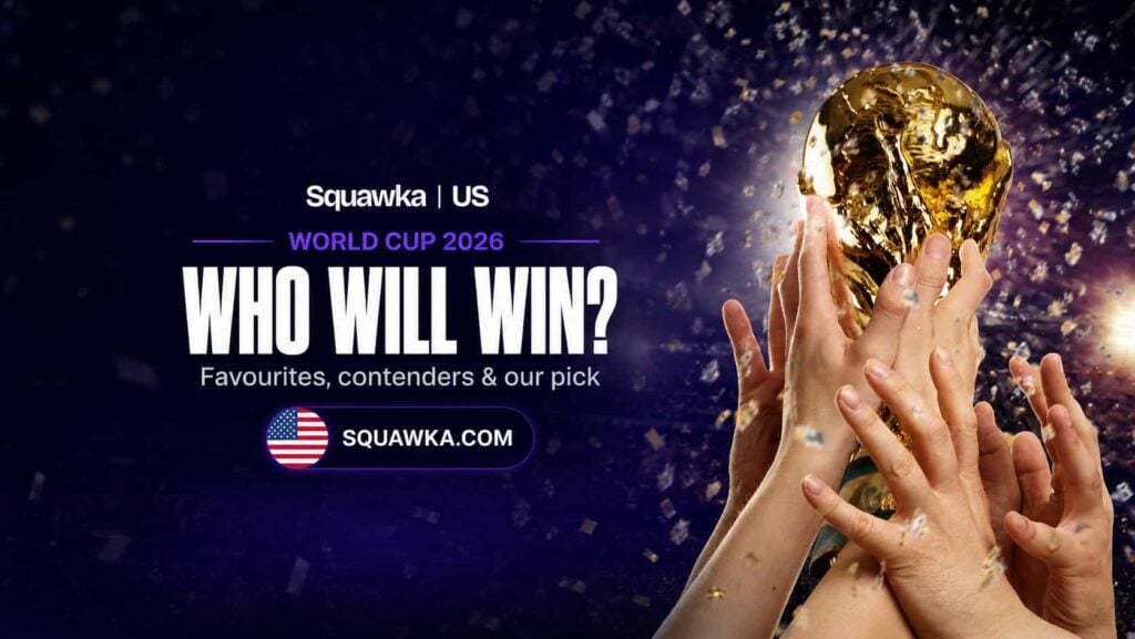 Hands lifting the World Cup trophy amid confetti, World Cup 2026 winner