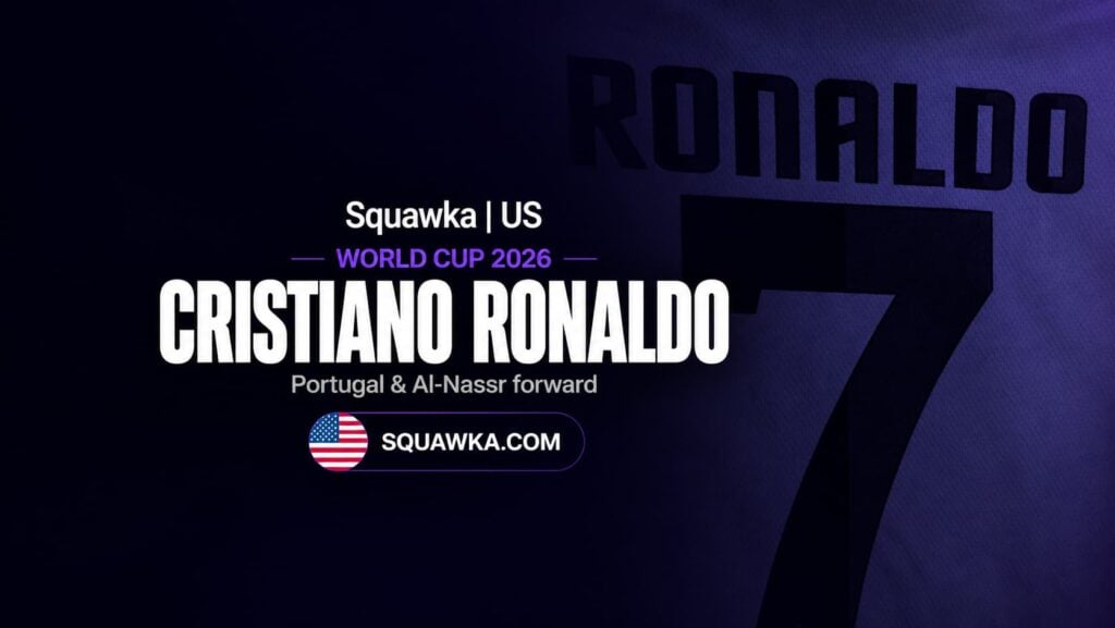 Cristiano Ronaldo on a Squawka World Cup 2026 graphic