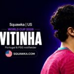 Vitinha, Portugal and PSG midfielder, on a Squawka World Cup 2026 graphic