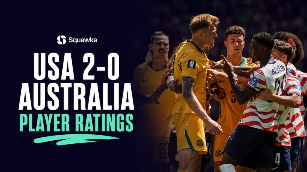 USA and Australia players clash during their World Cup 2026 game