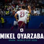 Spain's Mikel Oyarzabal in action during a World Cup 2026 match.