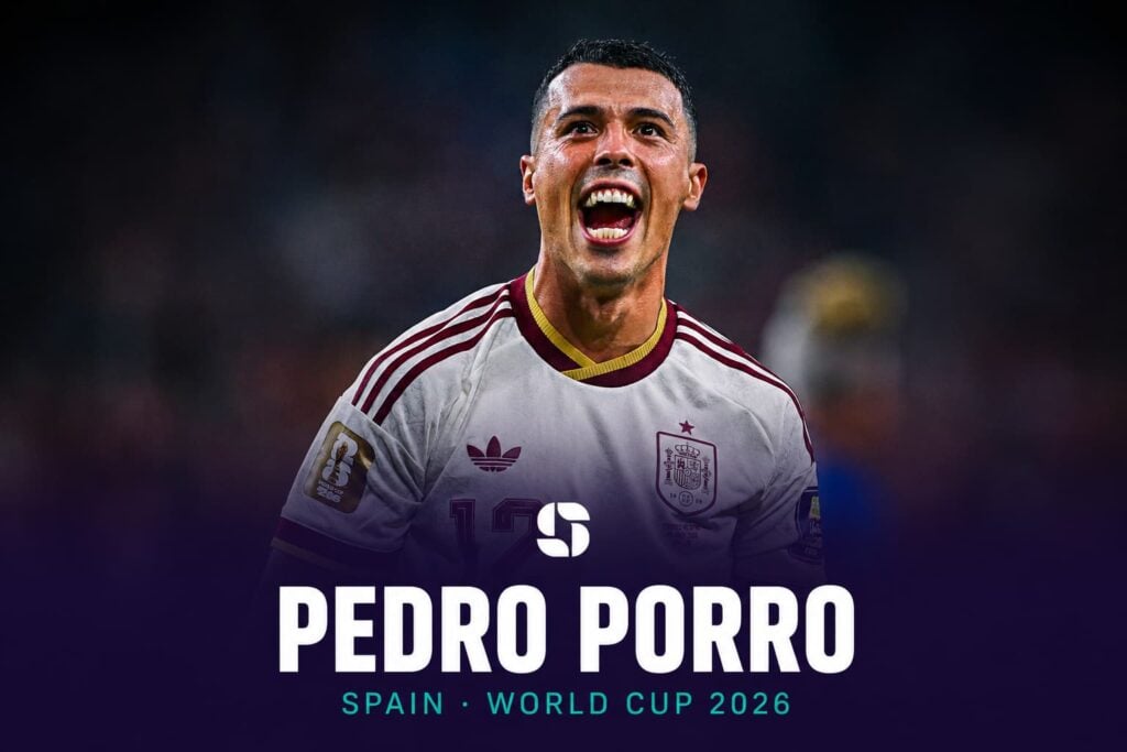 Spain's Pedro Porro in action during a World Cup 2026 match.