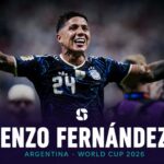 Argentina's Enzo Fernández in action during a World Cup 2026 match.