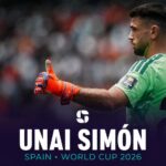 Unai Simón of Spain in his goalkeeper kit during the World Cup 2026.