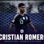 Cristian Romero of Argentina in action during the World Cup 2026.
