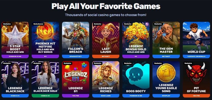 Legendz Casino Favorite Games