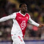 Folarin Balogun celebrates after scoring for Monaco in the Champions League
