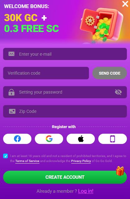 Go Go Gold Casino Registration