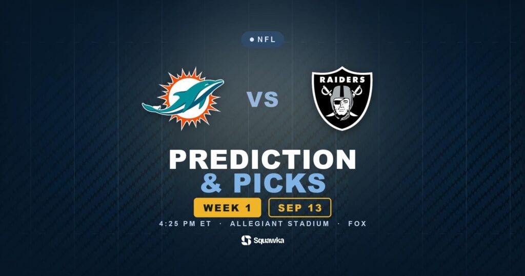 Dolphins vs Raiders prediction, picks and odds for Week 1 of the 2026 NFL season