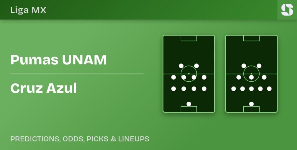 Pumas UNAM vs Cruz Azul predicted formations
