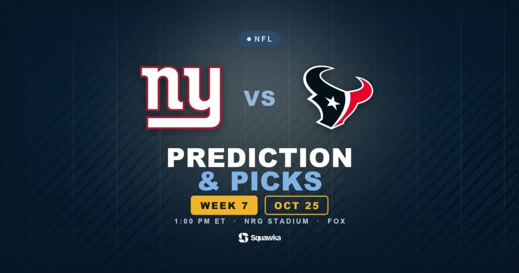 New York Giants vs Houston Texans prediction, picks and odds for Week 7 of the 2026 NFL season