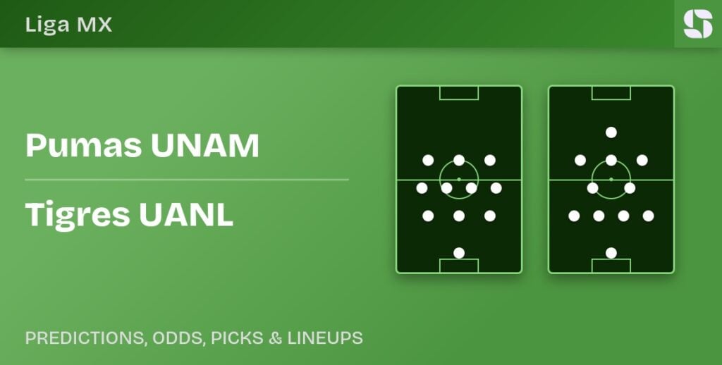 Pumas UNAM vs Tigres UANL predicted formations