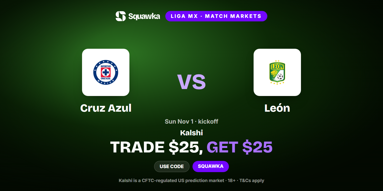 Cruz Azul vs León: Kalshi Promo Code — Trade $25, Get $25