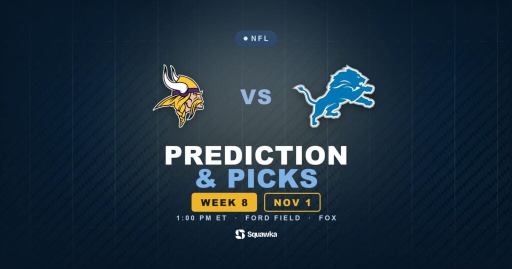 Minnesota Vikings vs Detroit Lions prediction, picks and odds for Week 8 of the 2026 NFL season