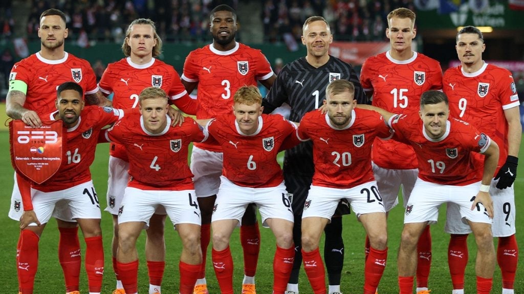 La selección de Austria antes de un partido oficial