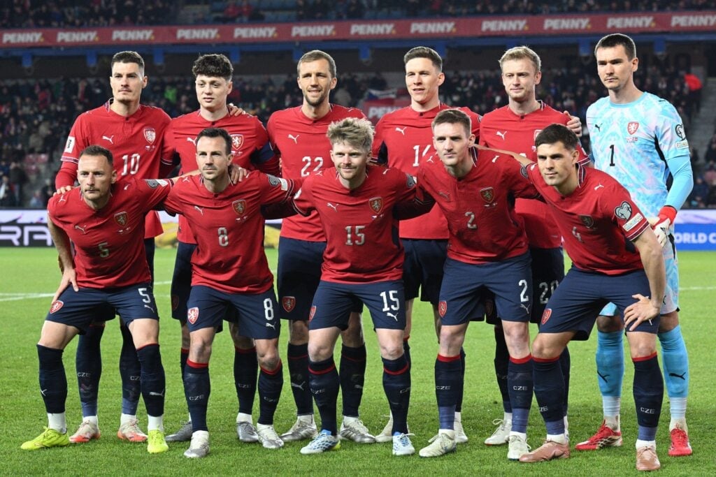 La selección de Chequia antes de un partido oficial